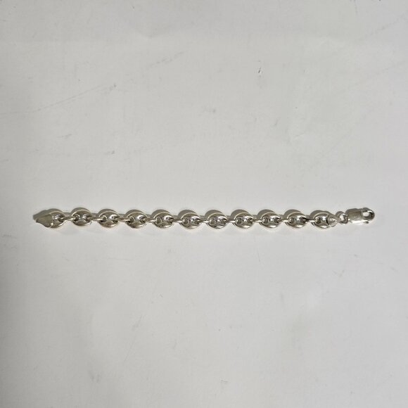 VTG Sterling Silver Bracelet Mariner Anchor Link Chain Hollow Puffy 7" 925 Italy - Picture 2 of 9